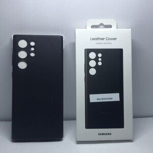 Original Samsung Official Galaxy S22 Ultra 5G Leather Cover Black